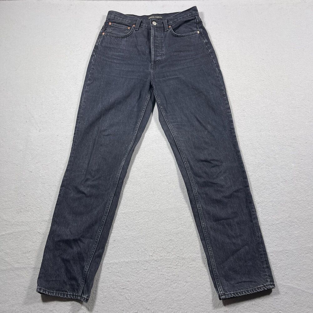 Aritzia Denim Forum The‎ BF High Rise Lose Jeans Women 28L Black Button Fly